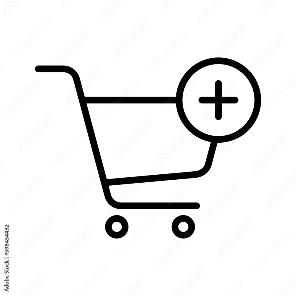 Add To Cart outline icon for commerce and shopping, ecommerce, purchase, sale, and plus logo Add To Cart outline icon for commerce and shopping, ecommerce, purchase, sale, and plus logo