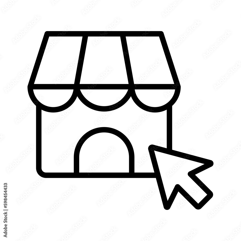 Online Store outline icon for ecommerce, eshop, commerce and shopping, shop logo Online Store outline icon for ecommerce, eshop, commerce and shopping, shop logo