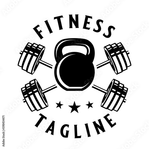 crossfit logo design. with the Kettlebell icon is perfect for fitness or gym sports