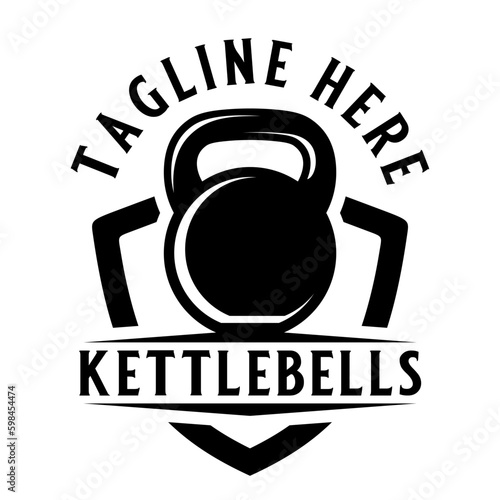 crossfit logo design. with the Kettlebell icon is perfect for fitness or gym sports