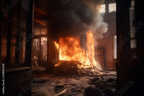 house on fire, house fire a...