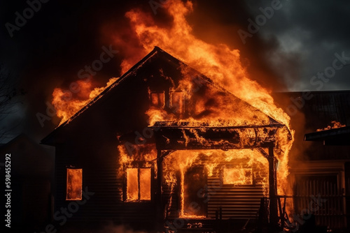 house on fire, house fire a...