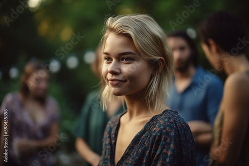 young adult woman outdoors ...