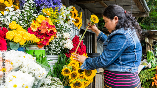 Women contributing to the local economy in Latin America, Jinotega, Central America photo