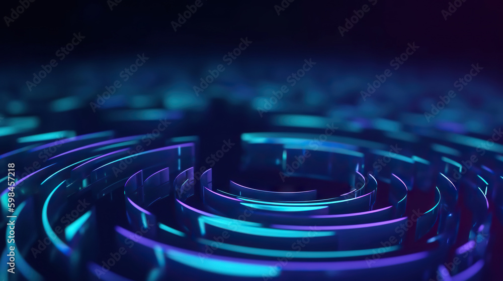 Modern digital abstract 3D background. Copy space. Based on Generative AI