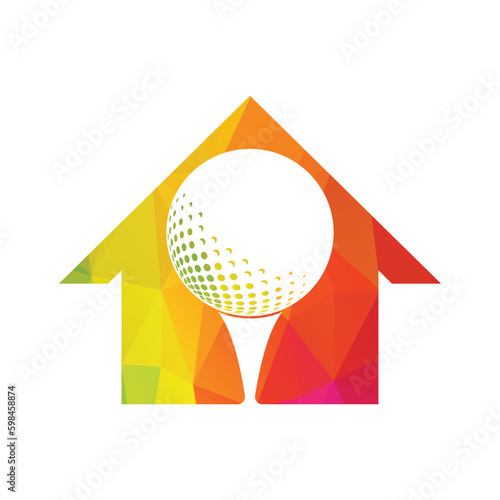 Golf logo with elements of ball design. Can be used for golf equipment companies.