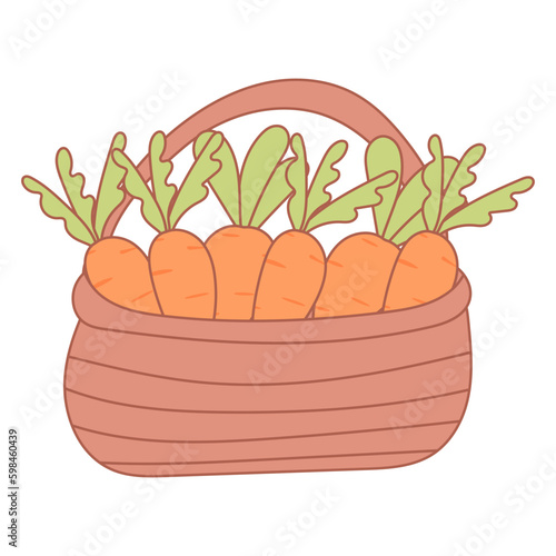 basket carrot dacha house garden hare rabbit easter eggs hunting holiday Generative AI