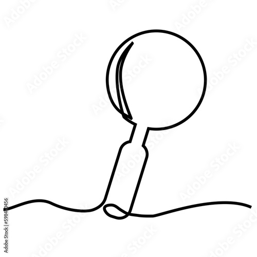 simple single line vector magnifier isolated at white
