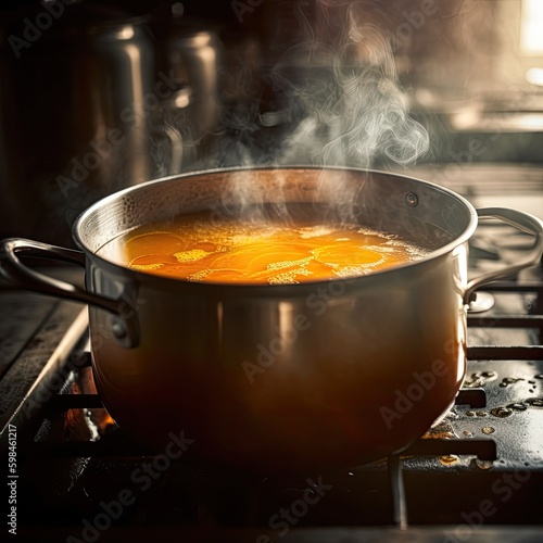 pot of soup cooking