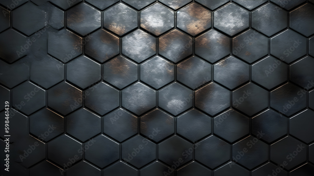 hexagon iron metal texture ,generative ai hexagon iron metal texture ,generative ai