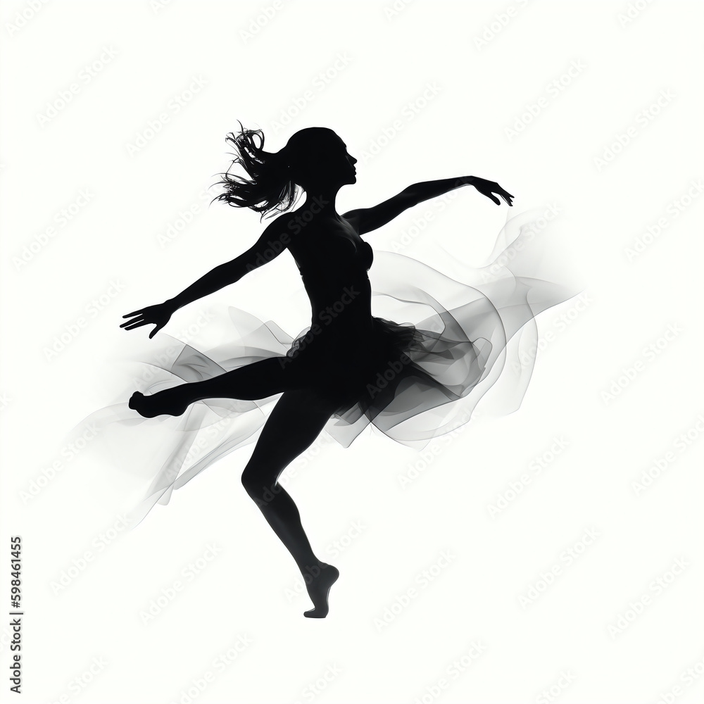 dancing girl silhouette - isolated vector illustration on white background for logo, graphic design, advertising, and marketing. generative ai dancing girl silhouette - isolated vector illustration on white background for logo, graphic design, advertising, and marketing. generative ai