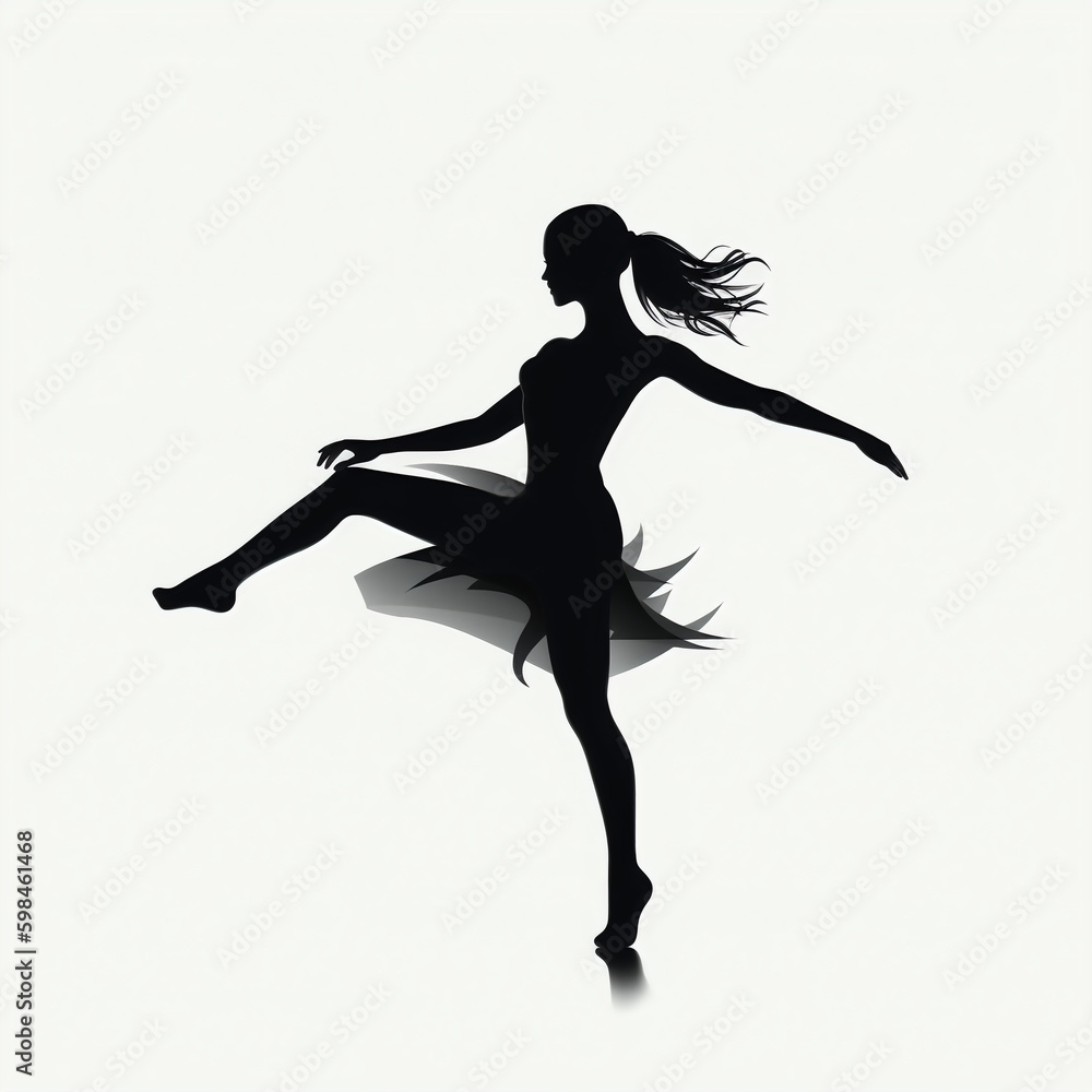 dancing girl silhouette - isolated vector illustration on white background for logo, graphic design, advertising, and marketing. generative ai dancing girl silhouette - isolated vector illustration on white background for logo, graphic design, advertising, and marketing. generative ai