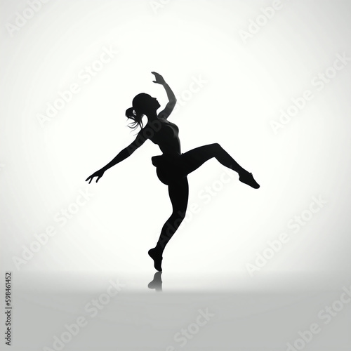 dancing girl silhouette - isolated vector illustration on white background for logo, graphic design, advertising, and marketing. generative ai