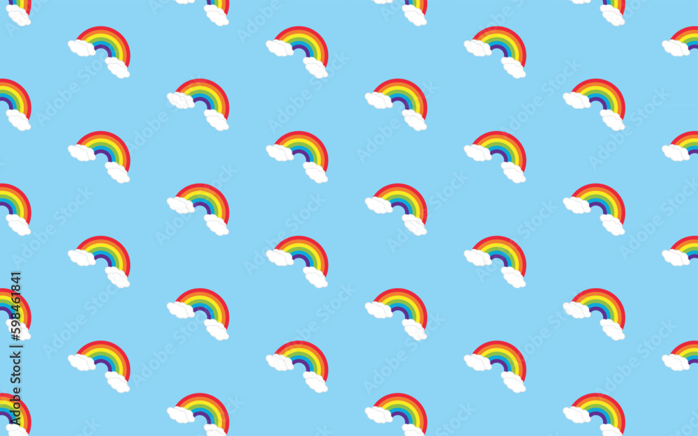 Seamless pattern rainbow and cloud , Cute rainbow pattern for kids Seamless pattern rainbow and cloud , Cute rainbow pattern for kids