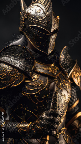 medieval knight in armour generative ia