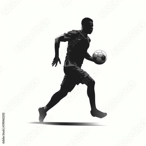 silhouette of football player isolated vector illustration on white background for logo, graphic design, advertising, and marketing. generative ai © ShadowHero58