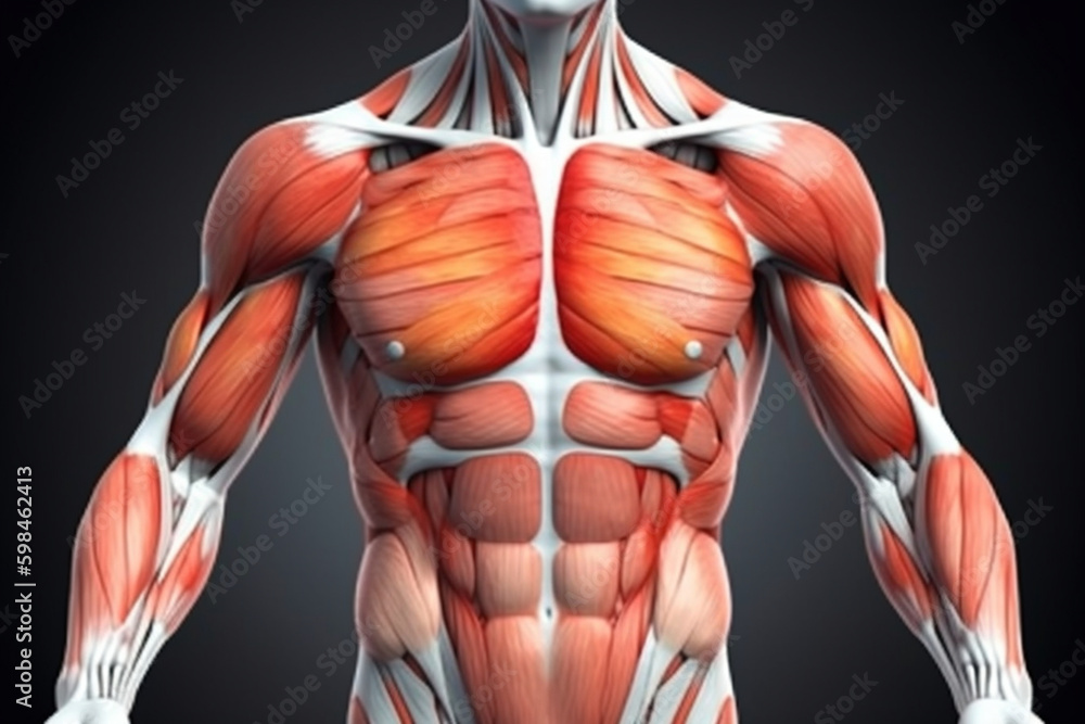 Chest Muscles - Pectoralis Major and Minor - Anatomy Muscles Ai Generated  Stock Illustration - Illustration of lung, person: 269046701