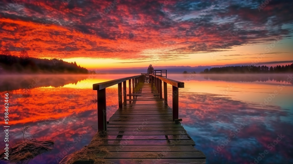 Fototapeta premium sunset on the pier