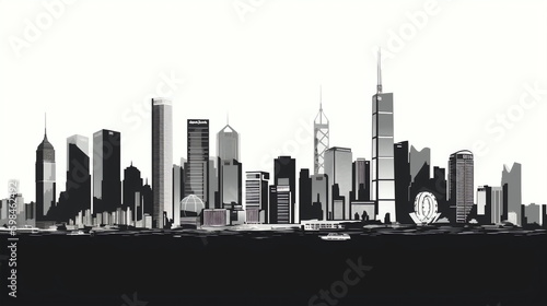 Hong Kong city isolated vector illustration on white background for logo  graphic design  advertising  and marketing. generative ai