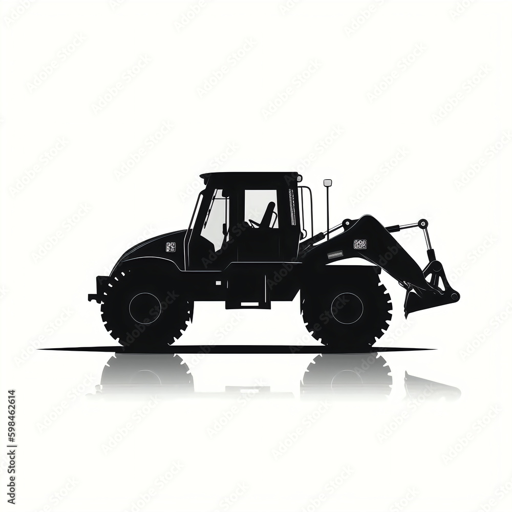 silhouette of excavator isolated vector illustration on white background for logo, graphic design, advertising, and marketing. generative ai silhouette of excavator isolated vector illustration on white background for logo, graphic design, advertising, and marketing. generative ai