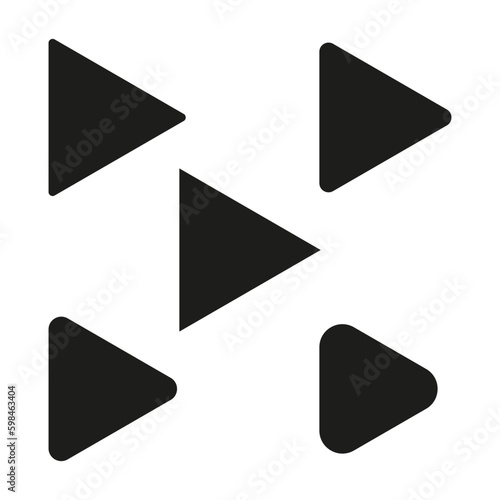 Play, start button icon. Vector illustration. 