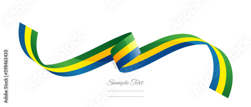 фотографія Gabonese flag ribbon vector illustration