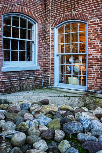 Obraz na płótnie Rustic brick and glass for manufacturing, Laurel, MD, USA w salonie