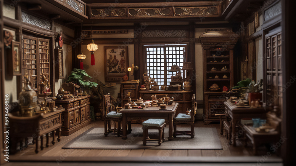 Chinese living room. Generative AI