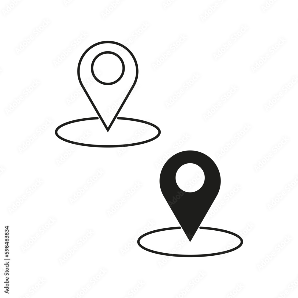 Pins circle icons. Mark location. Vector illustration. Pins circle icons. Mark location. Vector illustration.