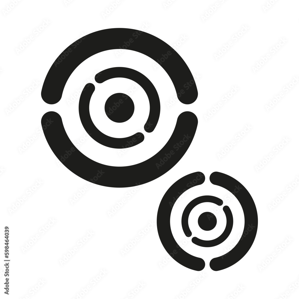 Abstract geometric icon with cross-hair like element for concentration, focus, alignment concepts. Vector illustration. Abstract geometric icon with cross-hair like element for concentration, focus, alignment concepts. Vector illustration.
