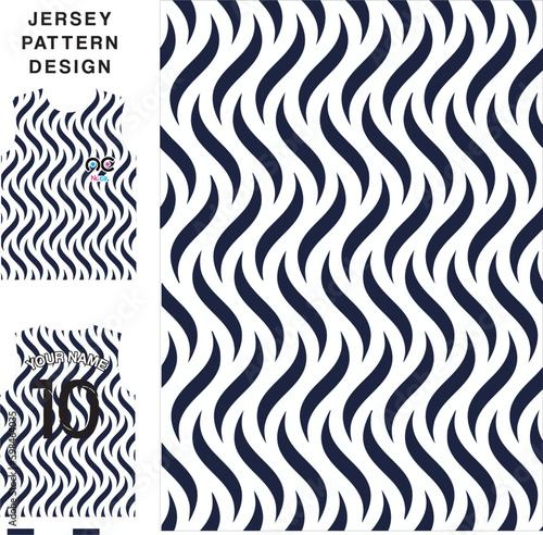 Abstract wave concept vector jersey pattern template for printing or sublimation sports uniforms football volleyball basketball e-sports cycling and fishing Free Vector. © Nuca