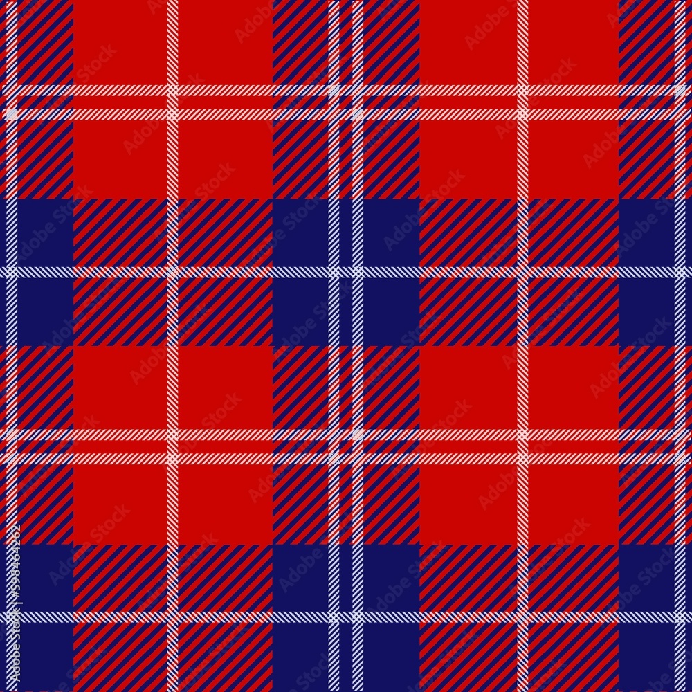 Tartan seamless pattern, blue and red can be used in the design of fashion clothes. Bedding, curtains, tablecloths Tartan seamless pattern, blue and red can be used in the design of fashion clothes. Bedding, curtains, tablecloths