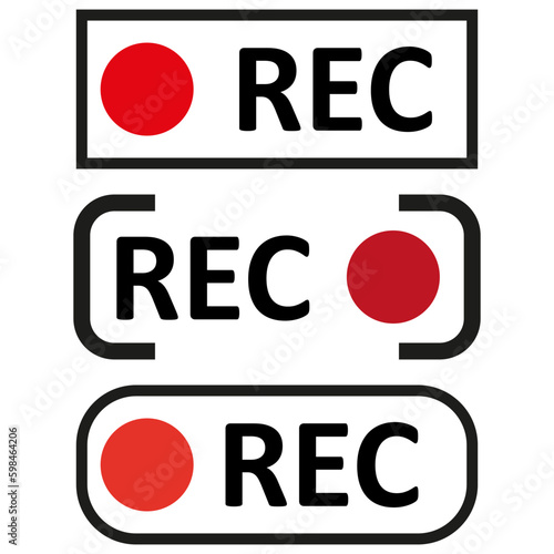 Recording icons for web background design. Logo, label. Digital technology background. Vector illustration. 