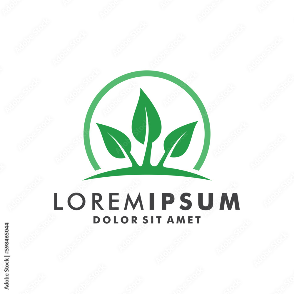 Green Leaf Environment Logo Design Vector Illustration