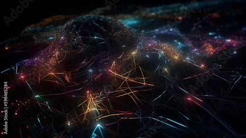 digital illustration of network. Generative AI