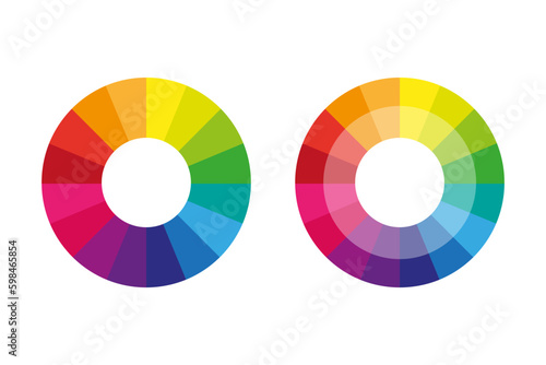 Complementary color wheel flat vector icon for apps and websites. Vector illustration. 