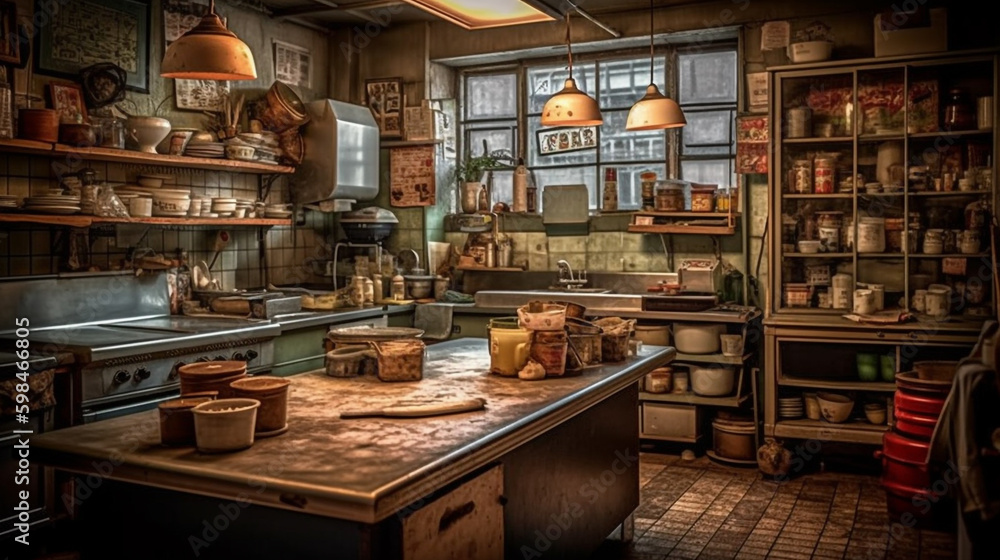 Chinese kitchen. Generative AI Chinese kitchen. Generative AI