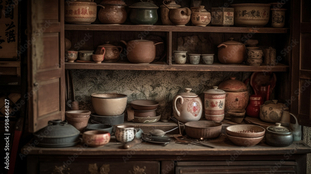 Chinese kitchen. Generative AI Chinese kitchen. Generative AI