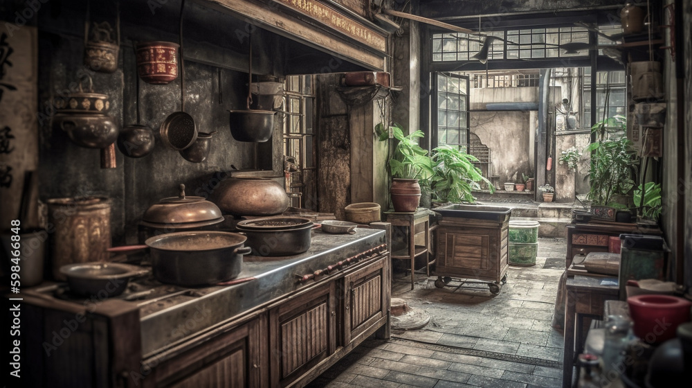 Chinese kitchen. Generative AI