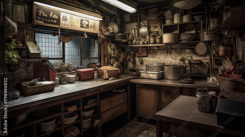 Chinese kitchen. Generative AI Chinese kitchen. Generative AI