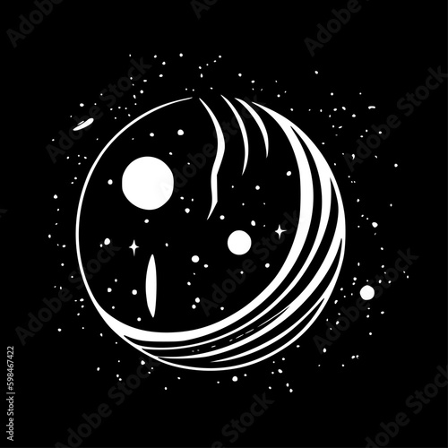 Celestial - Black and White Isolated Icon - Vector illustration
