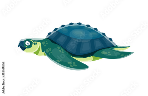 Cartoon Archelon dinosaur character. Mesozoic era marine reptile or isolated extinct turtle, prehistoric aquatic animal. Paleontology ocean creature vector comic personage with shell armor
