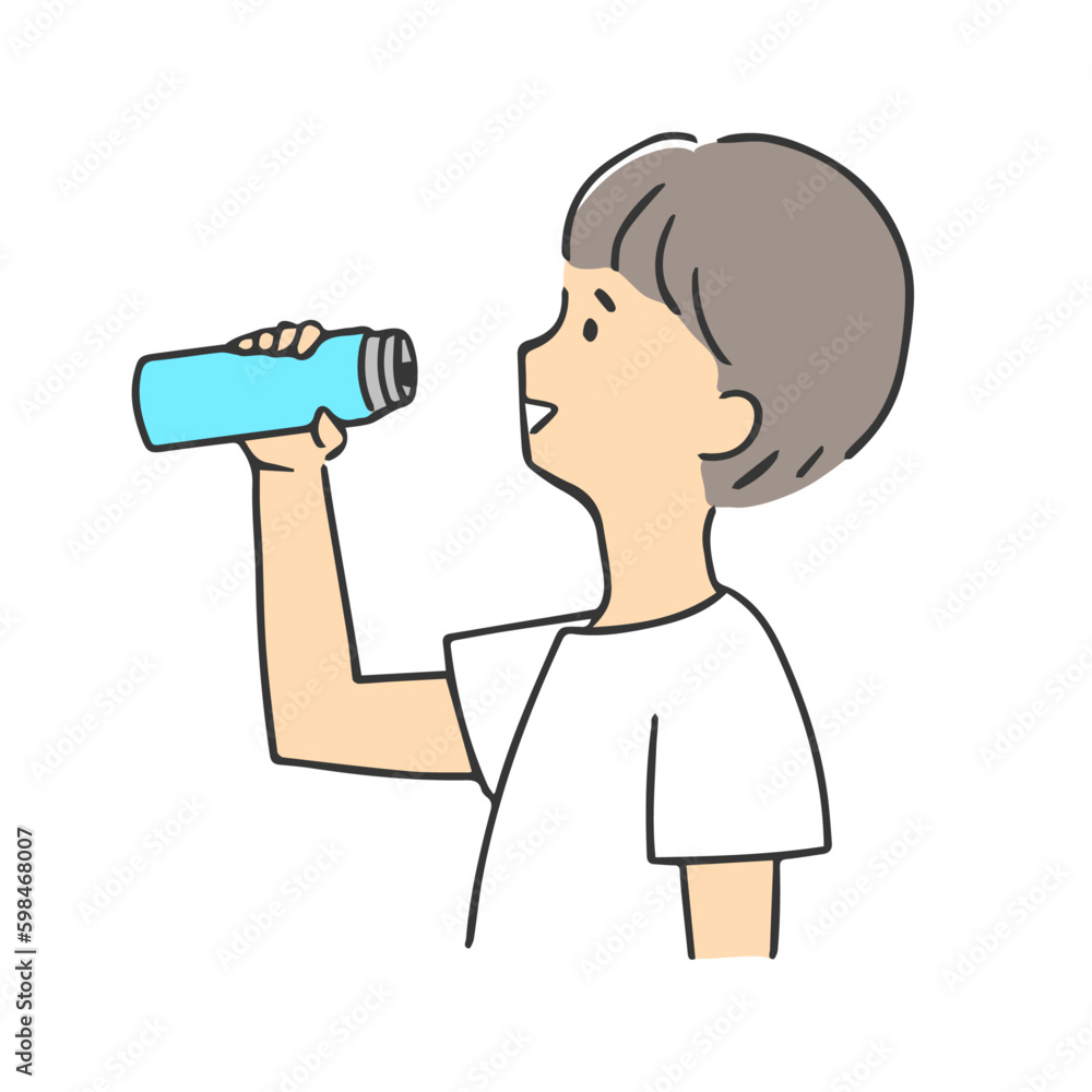 Naklejka premium 水分補給をする男性