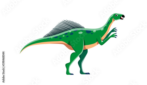 Cartoon dinosaur character, Wannanosaurus of Jurassic kids dino toys, vector funny reptile. Extinct dinosaur or Wannanosaurus genus species, prehistoric lizard or reptile monster for kids paleontology