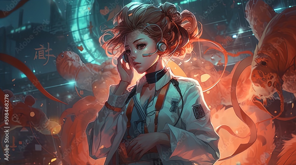 Fototapeta premium doctor use mythical creatures, digital art illustration, Generative AI