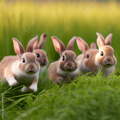 rabbits in the grass