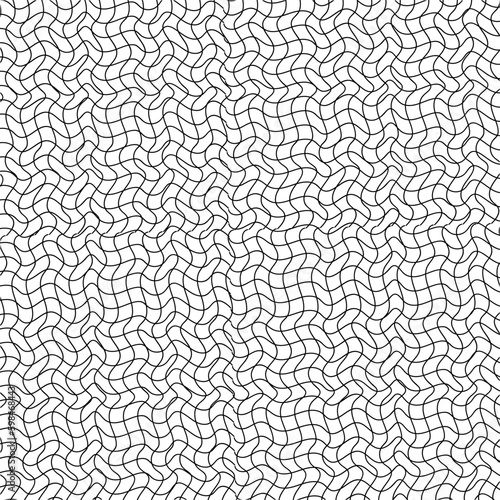 The lattice imitates a fish net with distorted lines