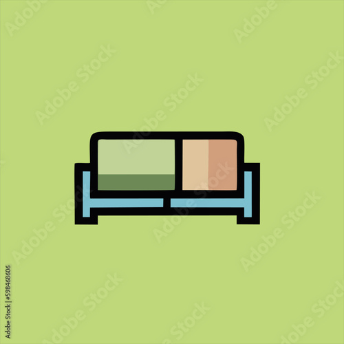 Sofa, linear style sign for mobile concept and web design. Symbol, logo illustration. Pixel perfect vector graphics