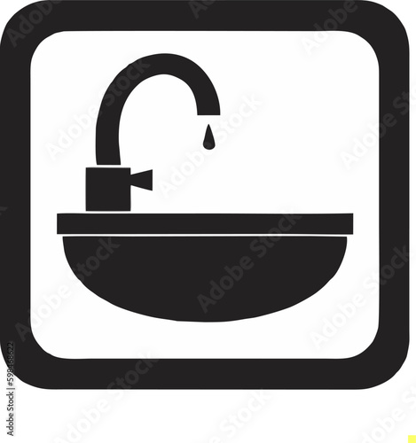 Bathroom sink unit line icon, outline vector sign, linear style pictogram isolated on white. Symbol, logo illustration. Editable stroke