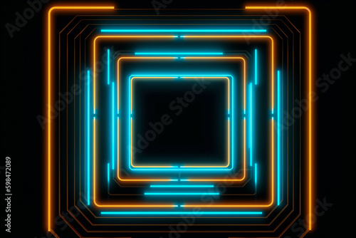 Illuminate your designs with Neon Frames Effect: vibrant light borders in various shapes, including rectangles and squares, for electric, abstract backgrounds and banners.